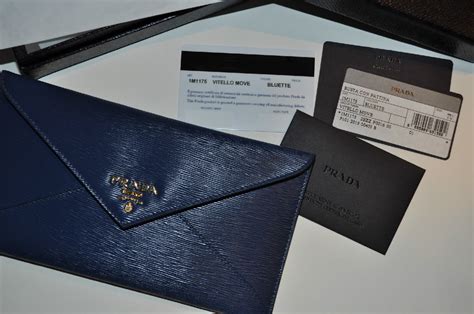 Prada Busta Con Pattina Wallet in Blue Vitello Move Leather